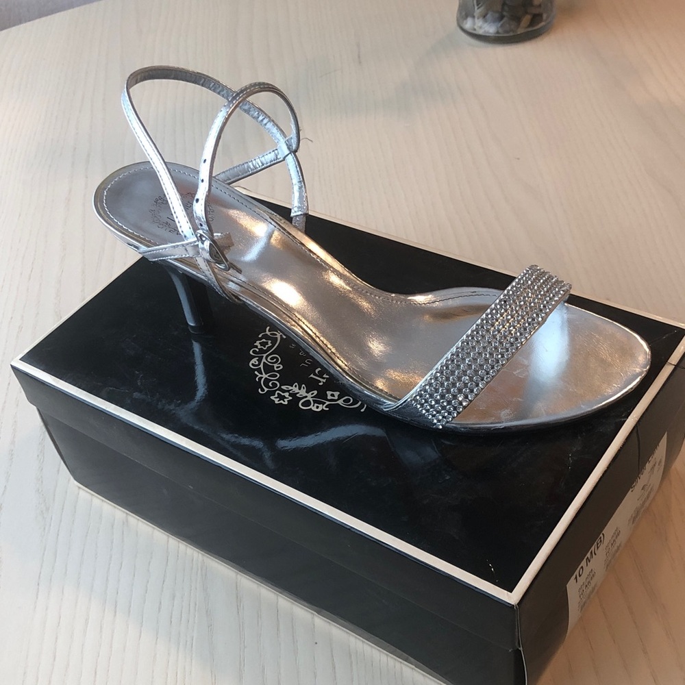 Elegant Silver Strappy Heels